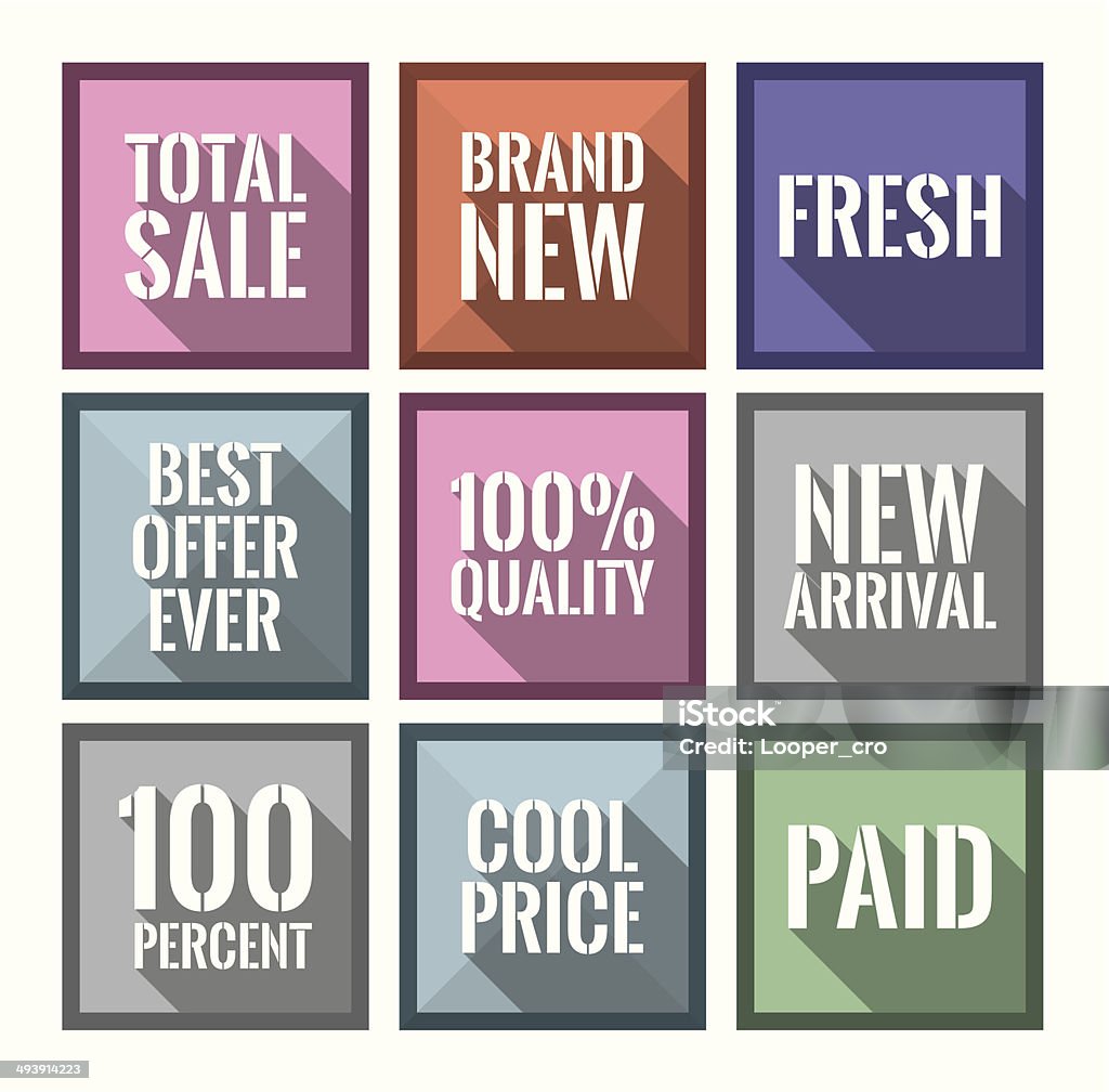 Square Display Labels Various Square Labels Stock Illustration - Download Image Now - 100 ...