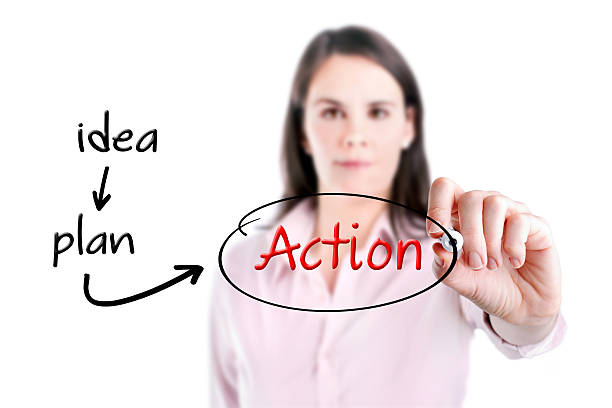 istock Young business woman writing business concept. 493917295