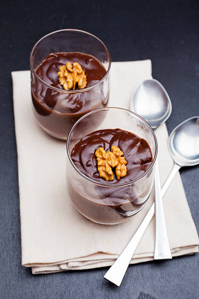 istock hot chocolate  with walnuts and bananas. perfect dessert 493917409