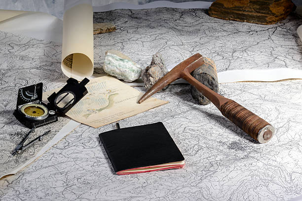 geological expedition stock photo