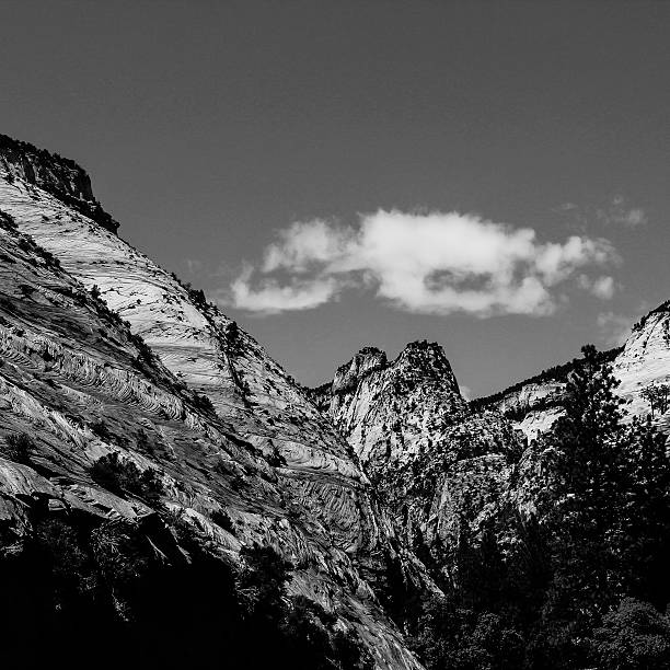 istock High contrast mountains in black and white 493918317
