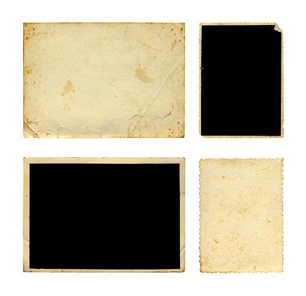 istock Set of  old photo paper texture isolated on white background 493918637