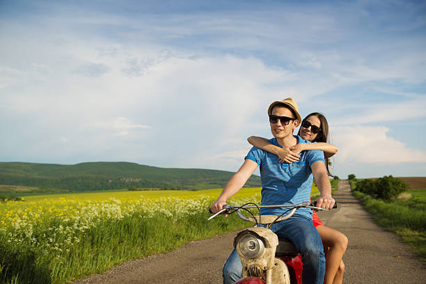 istock Couple on motorbike 493919087