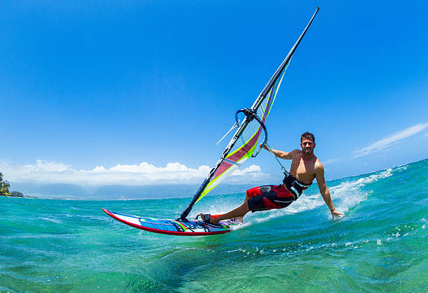 Windsurfing Windsurfing, Fun in the ocean, Extreme Sport aquatic sport stock pictures, royalty-free photos & images