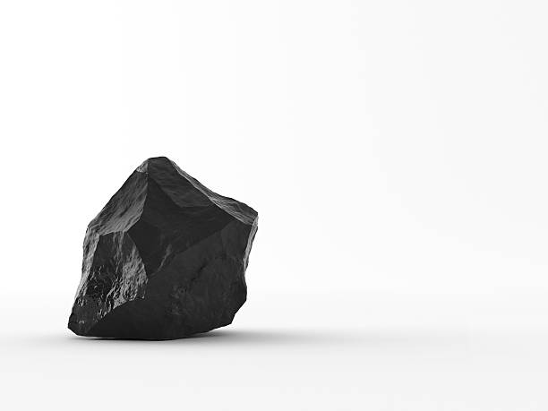 istock Handful of granular coal on white background 493929452