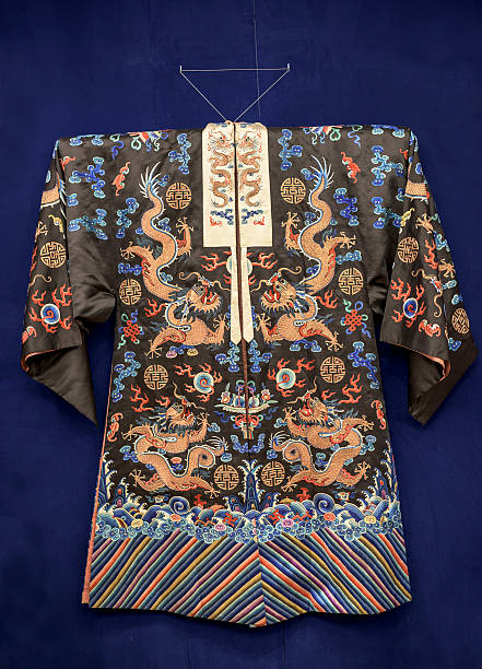 istock Robe, China, early 20th century. Silk, gold thread, embroidery 493936226
