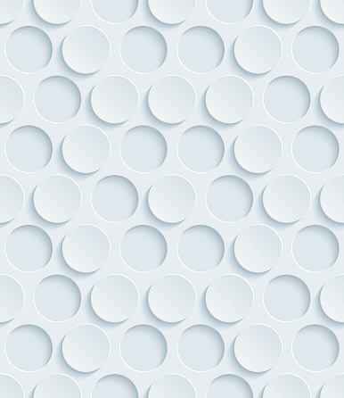 Dots Hexagonal Light Gray Perforated Paper with 3D Effect. 