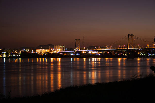Bridge across Zambezi River in Tete during the night, Mozambique.
