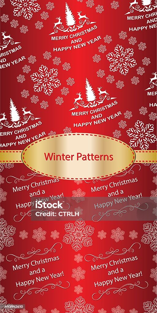 Red Winter Patterns Elegant Red Winter Patterns Stock Illustration - Download Image Now ...