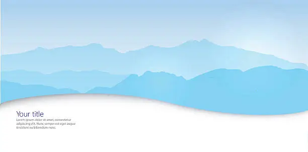 Vector illustration of Vector Winter banner with Canigou silhouette