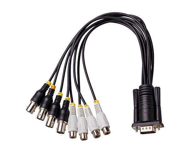 전자 컬레션-오디오 및 비디오 커넥터 - cable coaxial cable television connection block 뉴스 사진 이미지