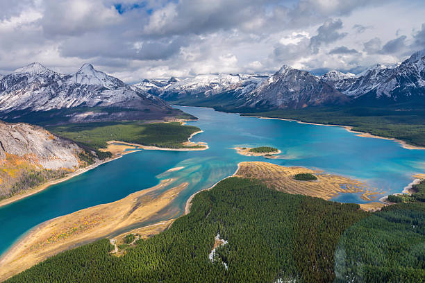 istock Spray Lakes Reservoir Arial View, Mount Assiniboine Provincial Park, Canada 493944300