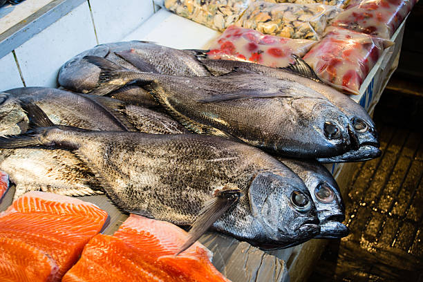 istock Seafood for sale in open air market 493952509