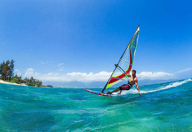 Windsurfing Windsurfing, Fun in the ocean, Extreme Sport windsurfing stock pictures, royalty-free photos & images