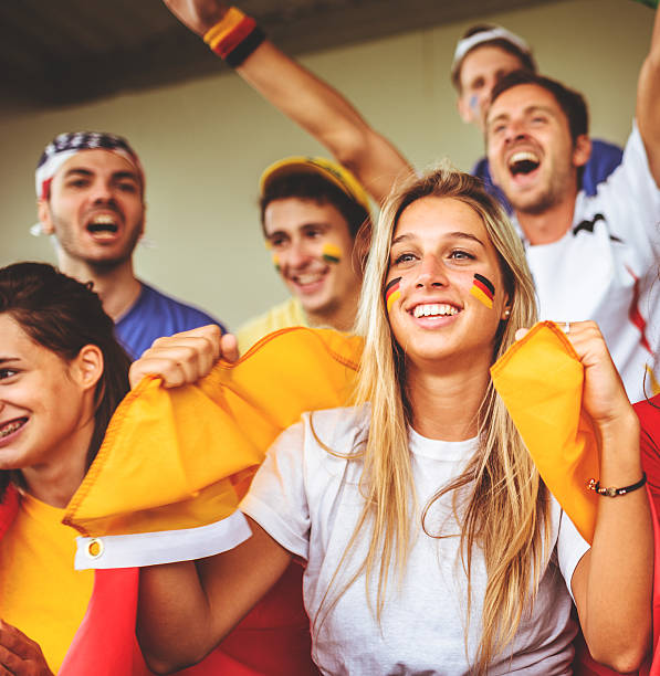 istock mixed national world supporter at the soccer stadium 493953263