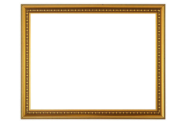 ramka na zdjęcia na białym tle - picture frame classical style elegance rectangle zdjęcia i obrazy z banku zdjęć