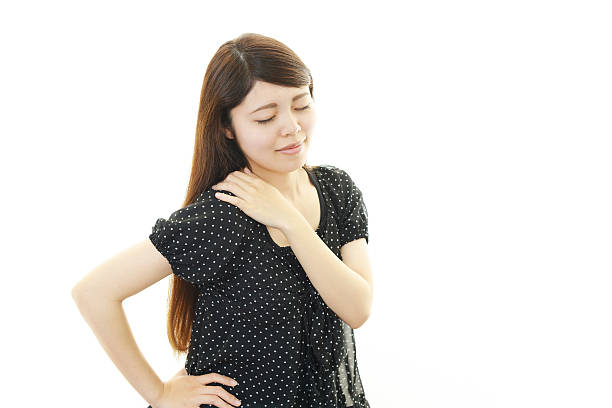 istock Woman with the shoulder pain 493955617