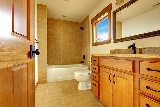 istock New modern beautiful bathroom in  luxury home interior. 493955905