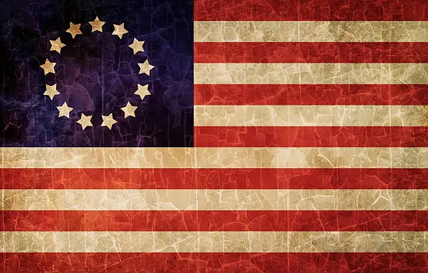 Photo of Old 1777 flag of USA