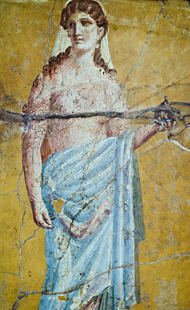 istock Fresco in Pompeii with woman 493958783
