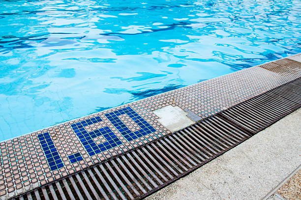 Swimming pool side stock photo