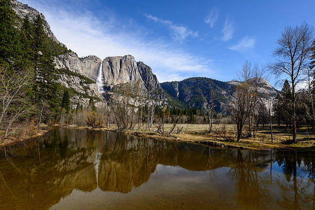 istock Yosemite Falls and reflection, Yosemite National Park 493959733