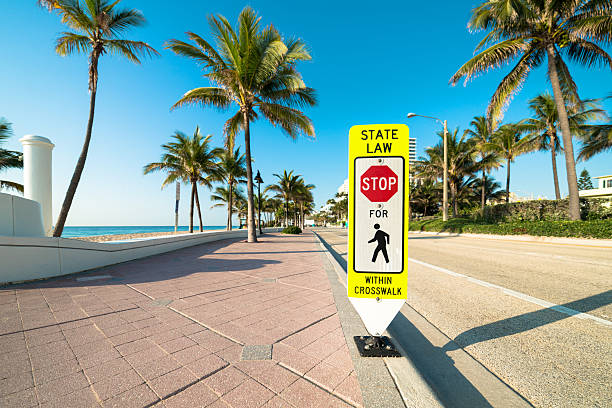 Crosswalk Sign on Beach Boulevard 
