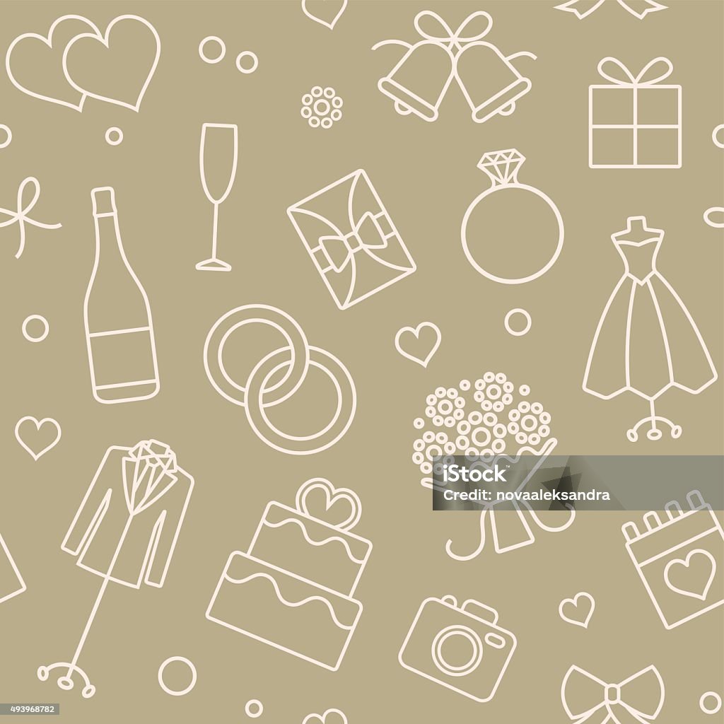Wedding Related Vector Seamless Pattern Background 3 Stock Illustration ...