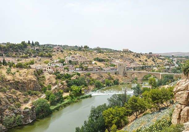 Tagus river and old Roman bridge near Toledo, Spain