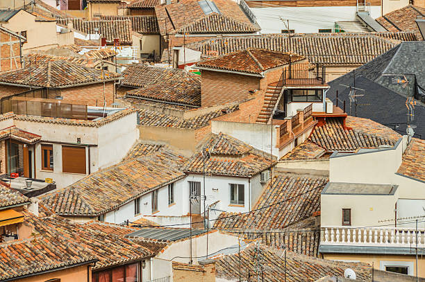 telhados de toledo, espanha - la mancha - fotografias e filmes do acervo