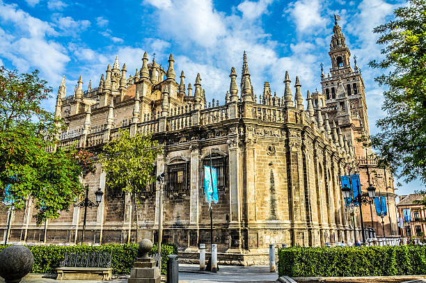 Seville, Spain - August 11, 2015: Seville Cathedral during the day. No people in the photo.
