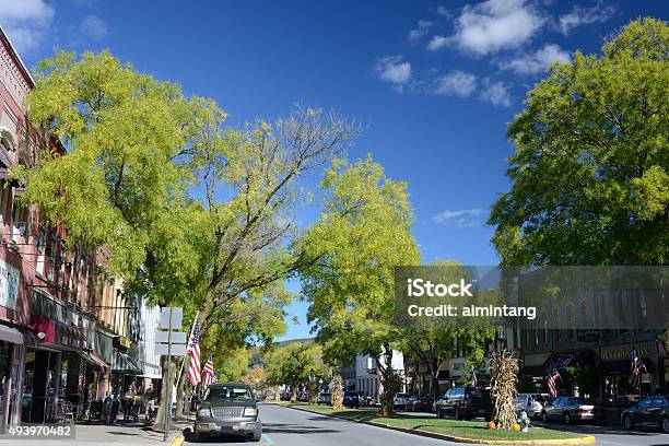 Main Street Of Wellsboro In Pennsylvania Stock Photo - Download Image Now - Pennsylvania, 2015, Business