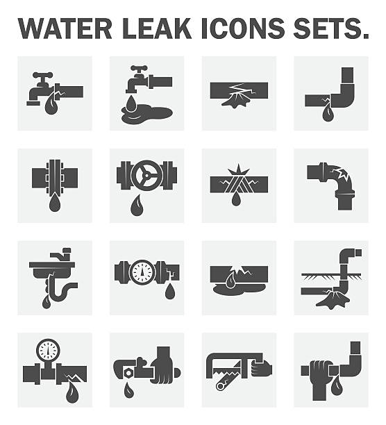 ikona wyciek - valve water water pipe pipe stock illustrations