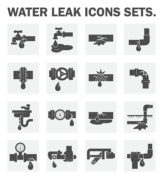 ilustrações, clipart, desenhos animados e ícones de ícone de vazamentos - valve water pipe leaking faucet