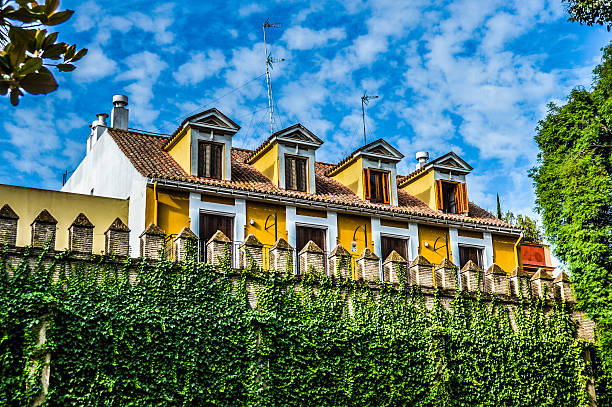 Colorful Spanish homes with vibrant sky and colors