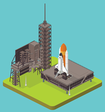 isometric space shuttle - high detail