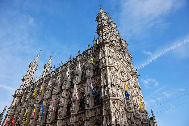 Medieval Town Hall in Leuven, Belgium