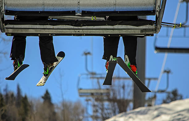 istock Riding the Chairlift at a Ski Resort 493972968