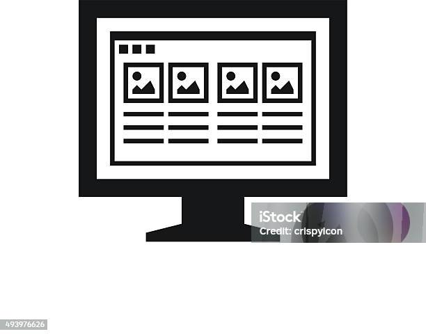 Computer Monitor Icon On A White Background Singleseries Stock Illustration - Download Image Now