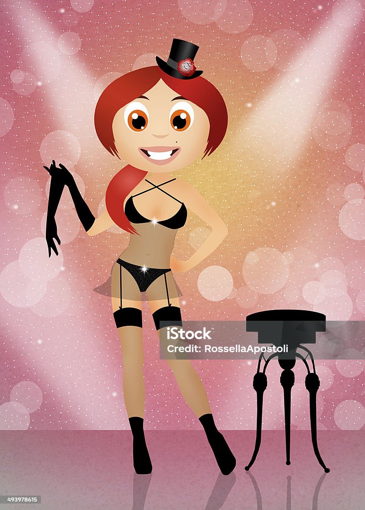 girl dancing burlesque illustration of girl dancing burlesque Adult stock illustration