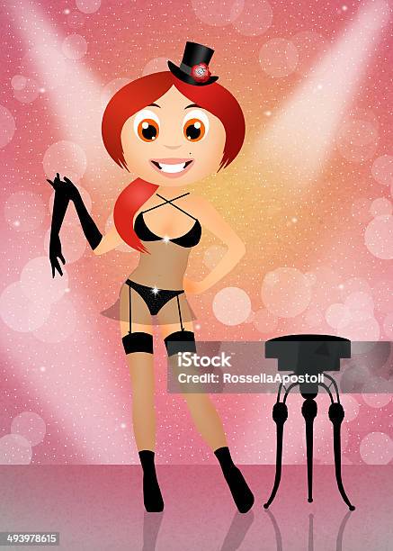 Girl Dancing Burlesque Stock Illustration - Download Image Now - Adult, Anthropomorphic Smiley Face, Backgrounds