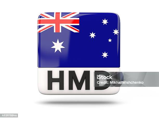 Square Icon With Flag Of Heard Island And Mcdonald Islands Stock Photo - Download Image Now