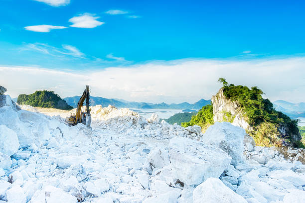 górnictwo canxi cacbonat - rock quarry zdjęcia i obrazy z banku zdjęć