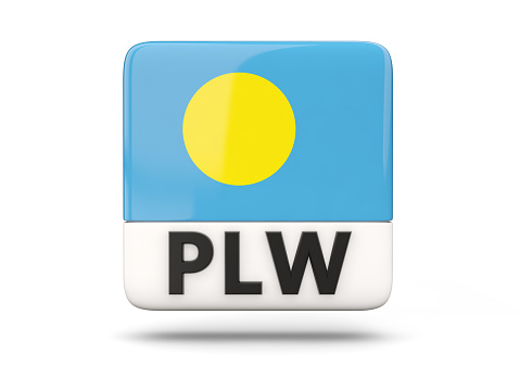 Square icon with flag of palau and ISO code