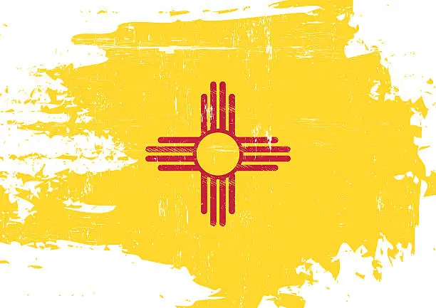 Vector illustration of Scratched New Mexico Flag