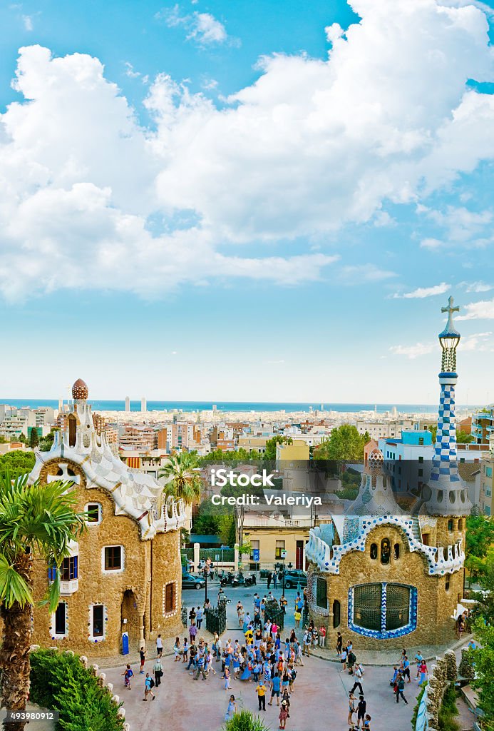 Park Guell in Barcelona, Spain. Park Guell Stock Photo