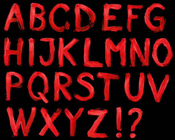 alfabet na czarnym - hand colored zdjęcia i obrazy z banku zdjęć