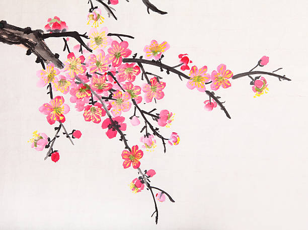 istock Chinese painting of flowers, plum blossom 493980937