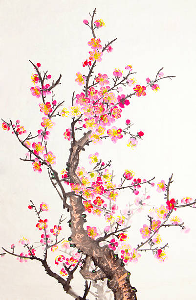 istock Chinese painting of flowers, plum blossom 493980963