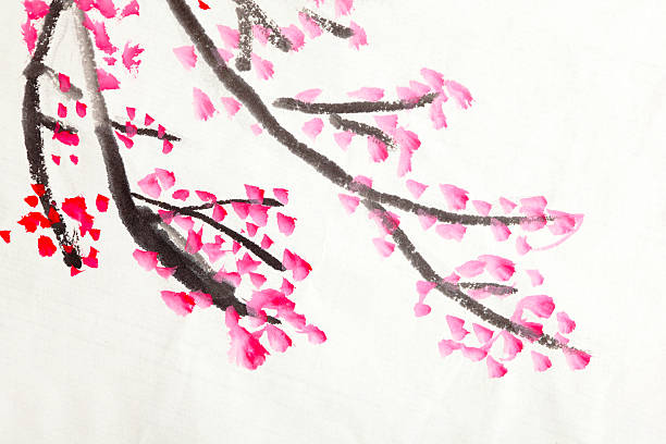 istock Chinese painting of flowers, plum blossom 493980969